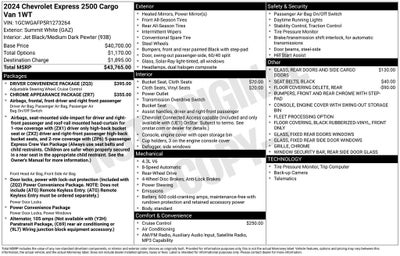 2024 Chevrolet Express Cargo RWD 2500 Regular Wheelbase WT