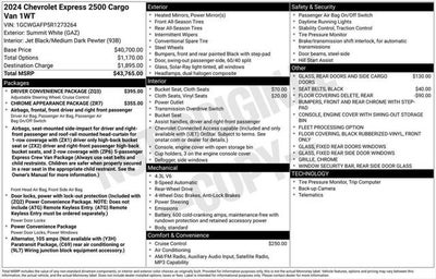 2024 Chevrolet Express Cargo RWD 2500 Regular Wheelbase WT