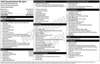 2025 Hyundai Elantra SEL Sport