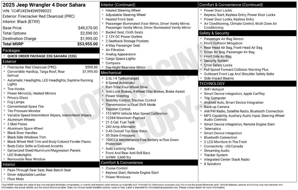 2025 Jeep Wrangler 4-Door Sahara 4x4