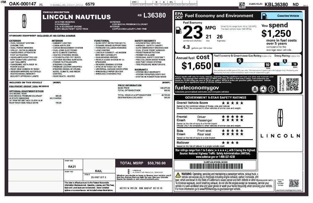 2019 Lincoln Nautilus Reserve