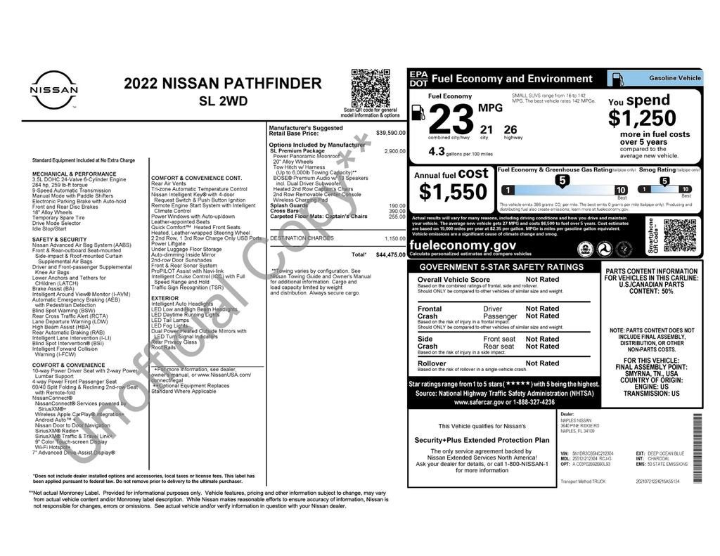 2022 Nissan Pathfinder SL