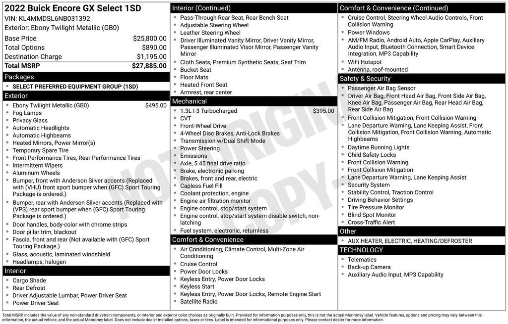 2022 Buick Encore GX Select